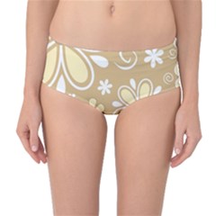 Flower Floral Star Sunflower Grey Mid-waist Bikini Bottoms by Mariart