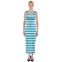 Horizontal Stripes Blue Fitted Maxi Dress View1