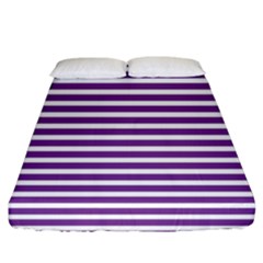 Horizontal Stripes Purple Fitted Sheet (king Size) by Mariart