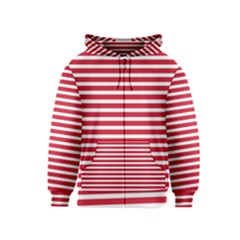 Horizontal Stripes Red Kids  Zipper Hoodie by Mariart