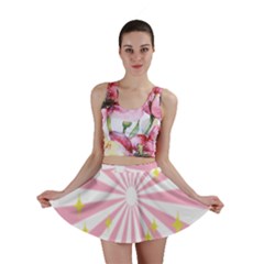 Hurak Pink Star Yellow Hole Sunlight Light Mini Skirt by Mariart