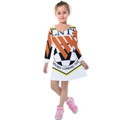 Shandong Luneng Taishan F C  Kids  Long Sleeve Velvet Dress by Valentinaart