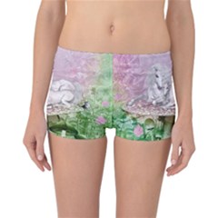 Wonderful Unicorn With Foal On A Mushroom Reversible Bikini Bottoms by FantasyWorld7