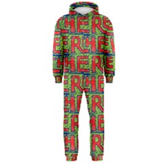 Typographic Graffiti Pattern Hooded Jumpsuit (men)  by dflcprintsclothing