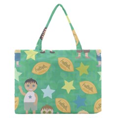 Football Kids Children Pattern Medium Zipper Tote Bag by Nexatart
