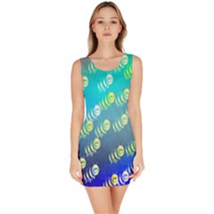 Swarm Of Bees Background Wallpaper Pattern Sleeveless Bodycon Dress by Nexatart