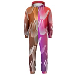 Clipart Hands Background Pattern Hooded Jumpsuit (men)  by Nexatart