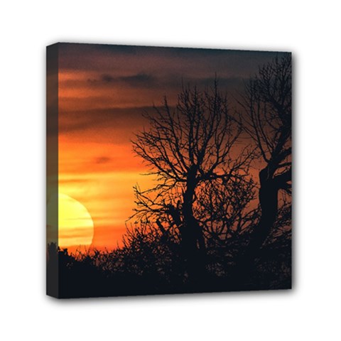 Sunset At Nature Landscape Mini Canvas 6  X 6  by dflcprints