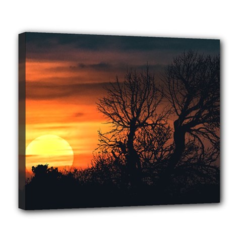 Sunset At Nature Landscape Deluxe Canvas 24  X 20   by dflcprints