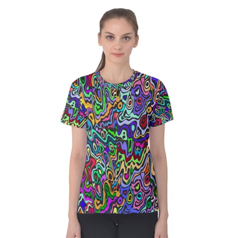 Colorful Abstract Paint Rainbow Women s Cotton Tee by Mariart