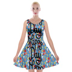 Happy Mothers Day Celebration Velvet Skater Dress by Nexatart