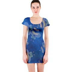 Seamless Bee Tile Cartoon Tilable Design Short Sleeve Bodycon Dress by Nexatart