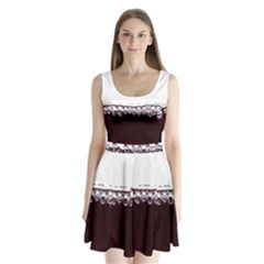 Bubbles In Red Wine Split Back Mini Dress  by Nexatart