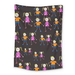 Kids Tile A Fun Cartoon Happy Kids Tiling Pattern Medium Tapestry by Nexatart