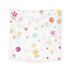 Flower Floral Star Balloon Bubble Square Tapestry (small) by Mariart
