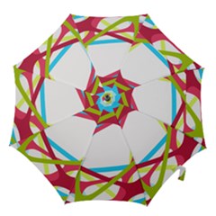 Nets Network Green Red Blue Line Hook Handle Umbrellas (medium) by Mariart
