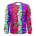Colorful Glitch Pattern Design Men s Long Sleeve Tee View1