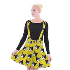 Cat Pattern Suspender Skater Skirt by Valentinaart