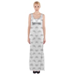 Pop Art Style Crabs Motif Pattern Maxi Thigh Split Dress by dflcprintsclothing