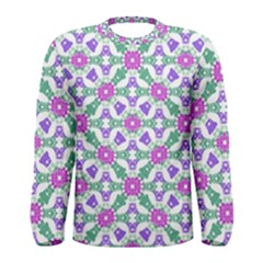 Multicolor Ornate Check Men s Long Sleeve Tee by dflcprintsclothing