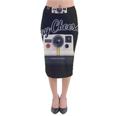 Say Cheese Velvet Midi Pencil Skirt by Valentinaart