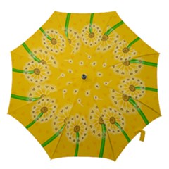 Leaf Flower Floral Sakura Love Heart Yellow Orange White Green Hook Handle Umbrellas (medium) by Mariart