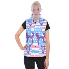 Transgender Flag Women s Button Up Puffer Vest by Valentinaart