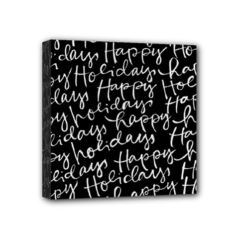 Happy Holidays Mini Canvas 4  X 4  by Mariart
