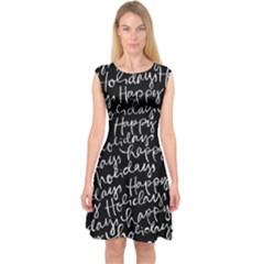 Happy Holidays Capsleeve Midi Dress by Mariart