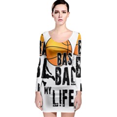 Basketball Is My Life Long Sleeve Bodycon Dress by Valentinaart