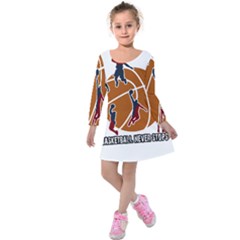 Basketball Never Stops Kids  Long Sleeve Velvet Dress by Valentinaart