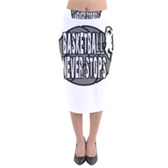 Basketball Never Stops Velvet Midi Pencil Skirt by Valentinaart