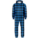 Lumberjack Fabric Pattern Blue Black Hooded Jumpsuit (Men)  View1