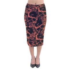 Skull Pattern Velvet Midi Pencil Skirt by ValentinaDesign