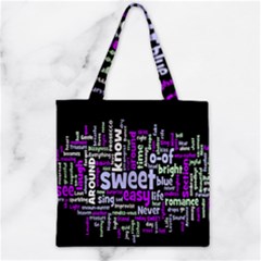 Writing Color Rainbow Sweer Love Zipper Grocery Tote Bag by Mariart