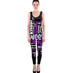 Writing Color Rainbow Sweer Love Onepiece Catsuit by Mariart