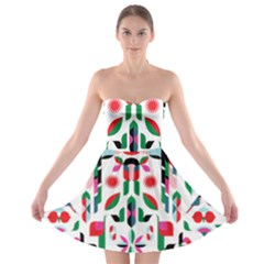 Abstract Peacock Strapless Bra Top Dress by Nexatart