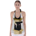 Black Cat in a Box Babydoll Tankini Top View1