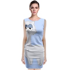 Grumpy Persian Cat Llama Sleeveless Velvet Midi Dress by Catifornia