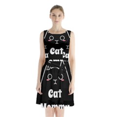 Love My Cat Mommy Sleeveless Waist Tie Chiffon Dress by Catifornia