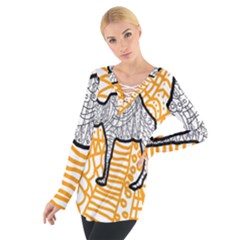 Animals Camel Animals Deserts Yellow Women s Tie Up Tee by Mariart
