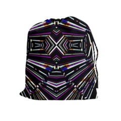 Dark Ethnic Sharp Bold Pattern Drawstring Pouches (extra Large) by dflcprints