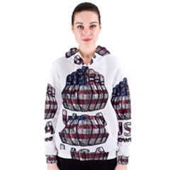 Usa Bowling  Women s Zipper Hoodie by Valentinaart