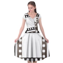 Frame Decorative Movie Cinema Cap Sleeve Wrap Front Dress by Nexatart