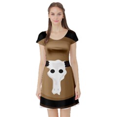 Logo The Cow Animals Short Sleeve Skater Dress by Nexatart