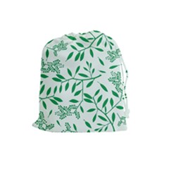 Leaves Foliage Green Wallpaper Drawstring Pouches (large)  by Nexatart