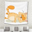 Even Cat Hates Monday Square Tapestry (Large) View2