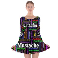 Mustache Long Sleeve Skater Dress by Mariart