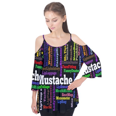 Mustache Flutter Tees by Mariart