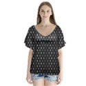 Rabstol Net Black White Space Light Flutter Sleeve Top View1